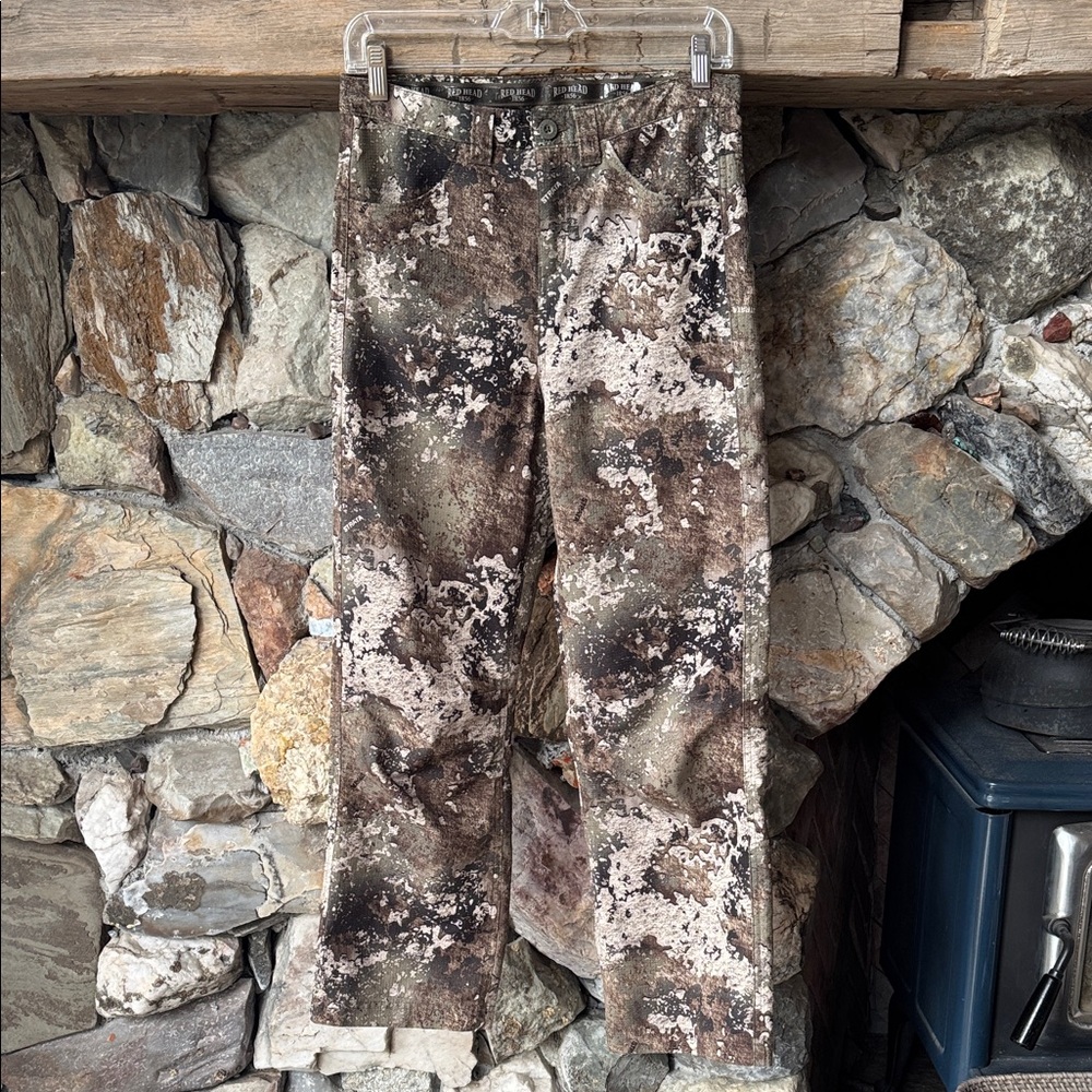 RedHead Silent-Hide Strata Brown & Green Camouflage Pants Boy’s XL - Picture 10 of 12